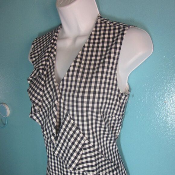 NEW! J. McLaughlin Womens Size 2 "Kathryn" Navy Gingham Dress  New Unworn NWOT - Picture 1 of 15